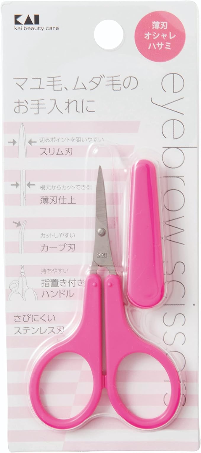 Kai KAI Thin Blade Stylish Scissors Curved Blade with Cap Slim Blade Eyebrow Scissors KQ3103 - NewNest Australia
