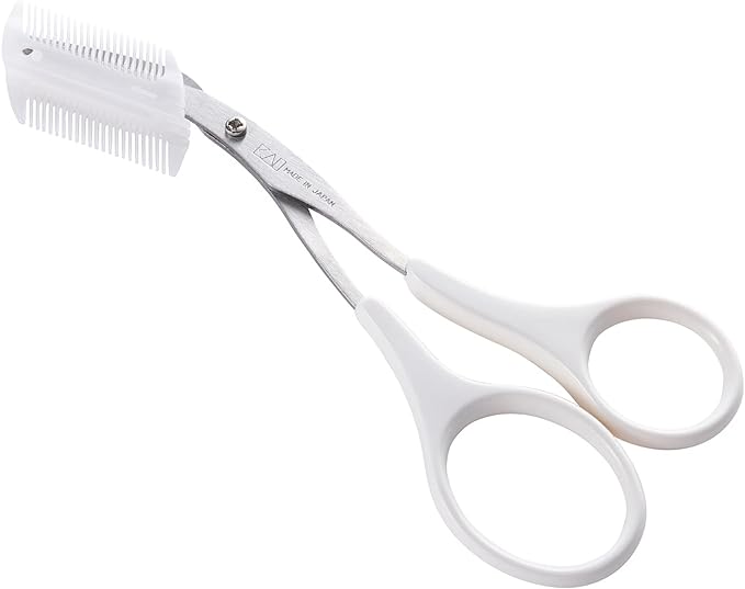 Kai KAI Eyebrow Scissors with Comb Easy to Arrange Removable White 2WAY Made in Japan KQ3042 - NewNest Australia