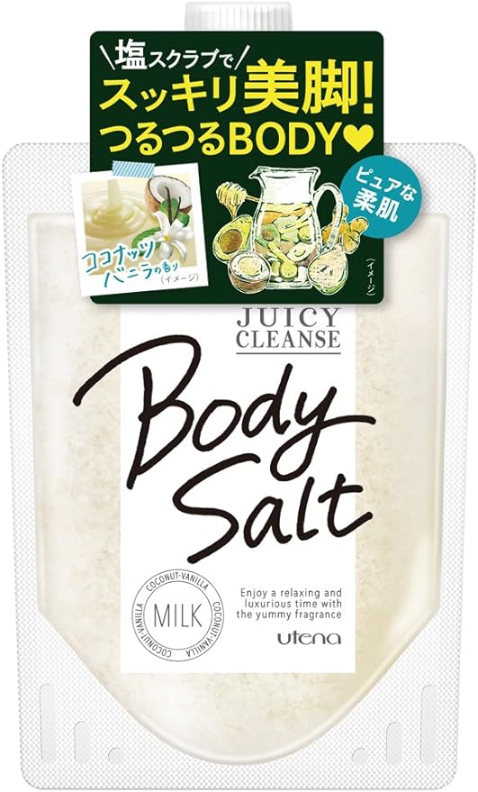 Utena Juicy Cleanse Body Salt, Milk, 10.6 oz (300 g) - NewNest Australia