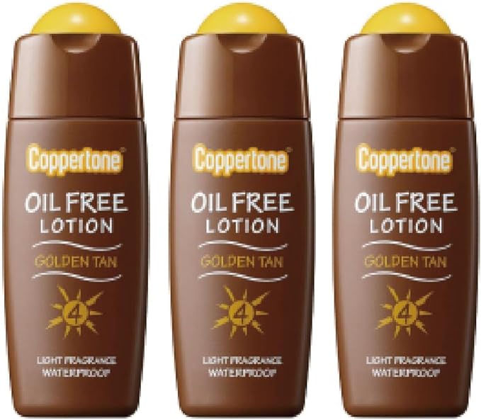 Coppertone Golden Tan Oil Free Lotion (SPF4), 4.2 fl oz (120 ml) x 3 - NewNest Australia