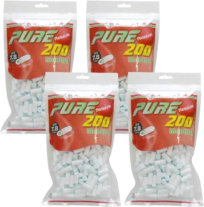 Pure Regular Hand Rolled Menthol Filters, Set of 200, Pack of 2, 3, and 4 - NewNest Australia