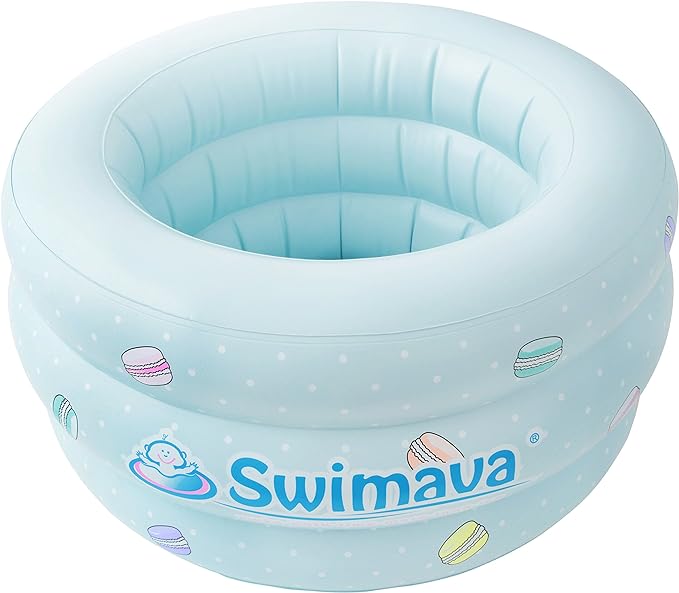 Swimava Soft Inflatable Baby Bath Tub, Macaron Bath Tub, For Children Between 0 – 24 Months, Green Premium (Japan Genuine Product) - NewNest Australia