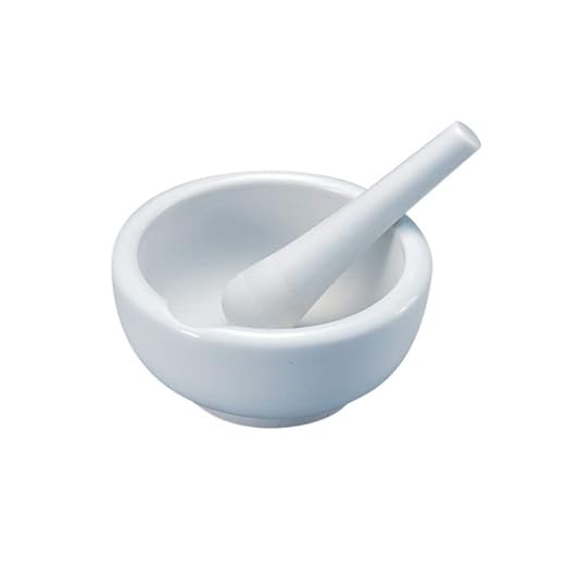 Porcelain Mortar Bowl /6-549-03, 4.7 inches (120 mm) Diameter, with Pestle - NewNest Australia