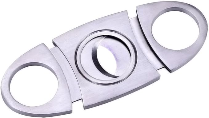 URAQT Cigar Tool Stainless Steel Cigar Cutter Cigar Double Blade Guillotine Silver - NewNest Australia