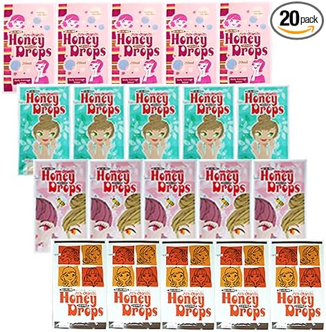 Honey Drops 0.7 fl oz (20 ml) Disposable Lotion, 4 Patterns x 5 Each (Pack of 20) - NewNest Australia