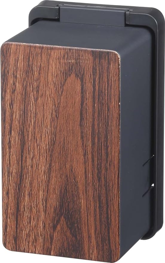 Yamazaki 3412 Outlet Guard, Black, Approx. W 2.8 x D 2.4 x H 4.7 inches (7 x 6 x 12 cm), Woody Outlet Cover, Full Coverage, Tamper Prevention, Dust Protection - NewNest Australia