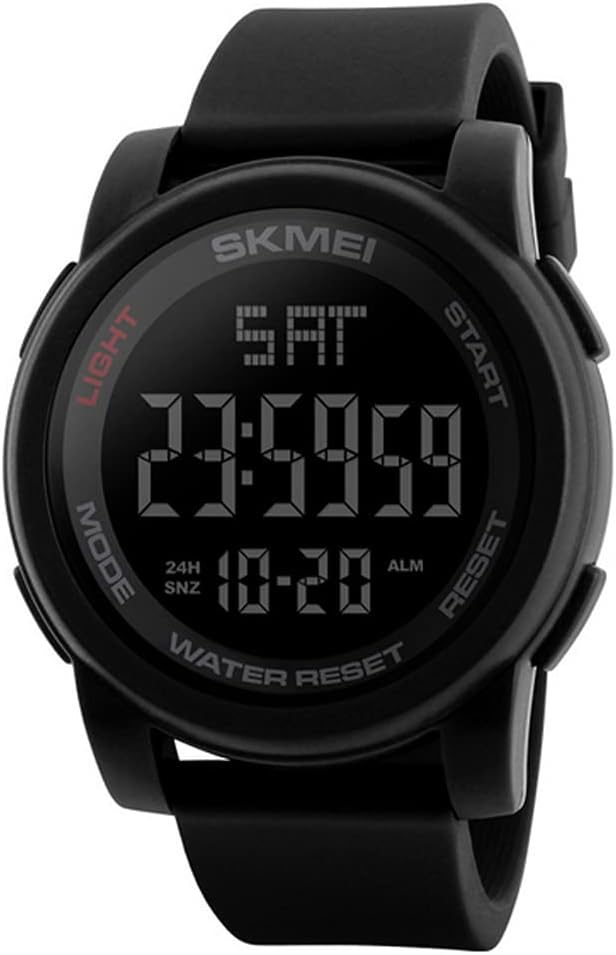 Timever Digital Watch, Waterproof, Men's, Sports Watch, Multi-functional, Stopwatch, Alarm, Outdoors, LED Watch, Large Digits, Easy to Read Watch, Japanese Instruction Manual Included (English Language Not Guaranteed), black1 - NewNest Australia