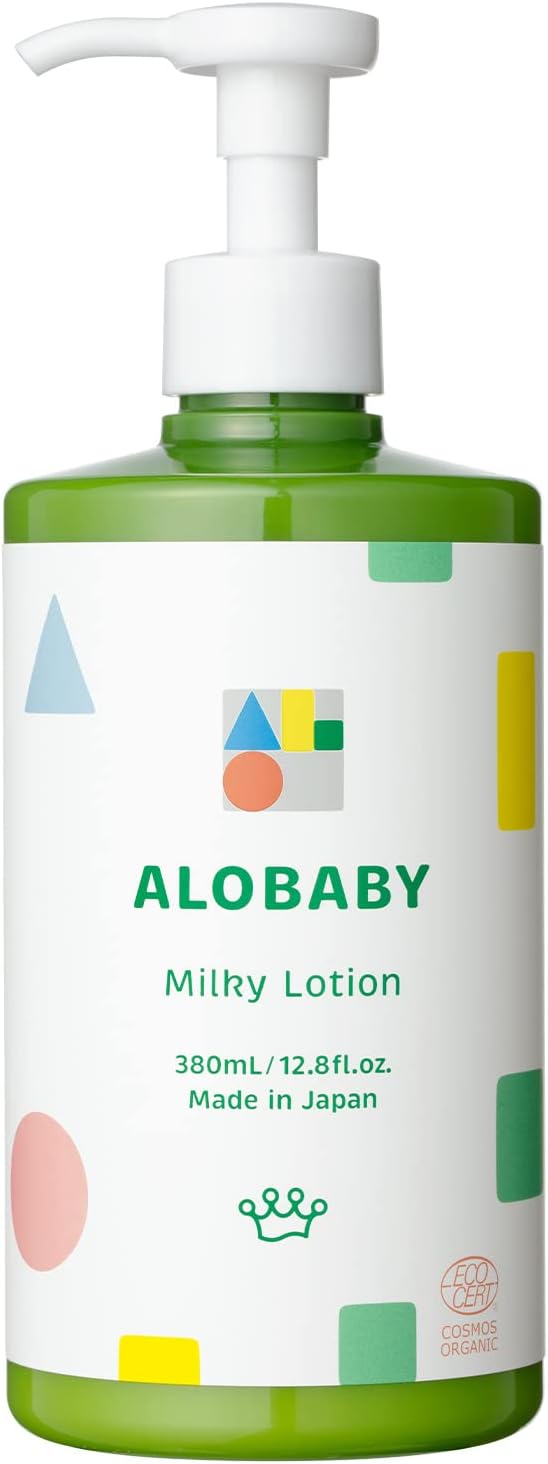 Baby Lotion, Milk Lotion, Big Bottle, 12.8 fl oz (380 ml), 100% Natural Derived, Large Capacity, Organic, Additive-Free - NewNest Australia