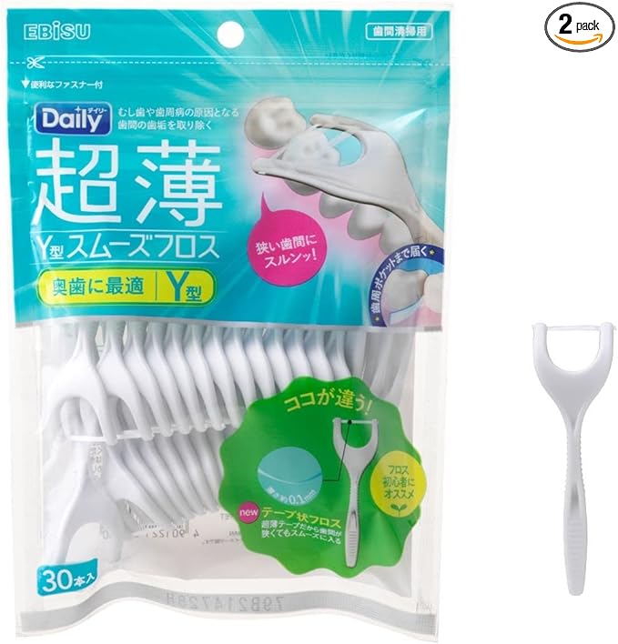 Ebisu Daily Ultra Thin Y-Shaped Smooth Floss, 30 Pieces, Set of 2 - NewNest Australia