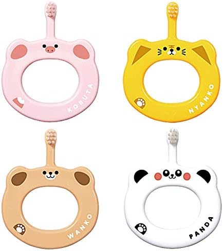 Ci Baby Toothbrush Animal Ring Set of 4 (Pig, Panda, Cat, Dog) - NewNest Australia