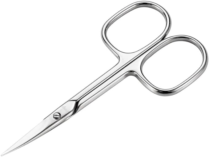 LIVINGO Eyebrow Scissors Premium Stainless Steel Cuticle Eyebrow Cutting Scissors Curved Blade Cosmetic Scissors Nail Clippers with Storage Box - NewNest Australia