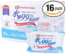 Akachanhompo 99% Water Super Newborn Wipes 90 Sheets x 16 Packs - NewNest Australia