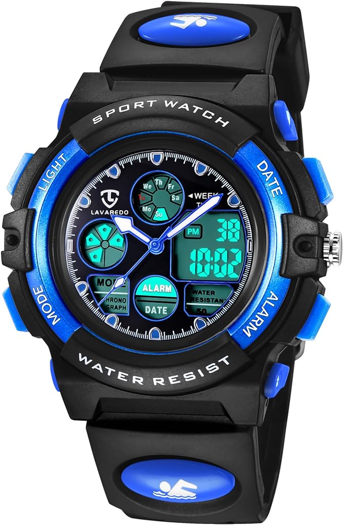 Kids Watch, Digital Watch, Boys Sports Watch, Girl's Watch, General Outdoor Use, Multifunctional, Alarm, Date Display, Dual Time, LED, Analog Display, 1-blue, 51 - NewNest Australia
