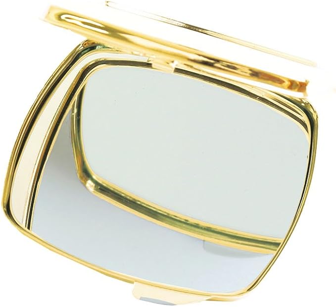NBK KE276-G Compact Mirror, Square, Gold, W2.6 x H2.8 inches (6.6 x 7.2 cm), 1 Piece - NewNest Australia