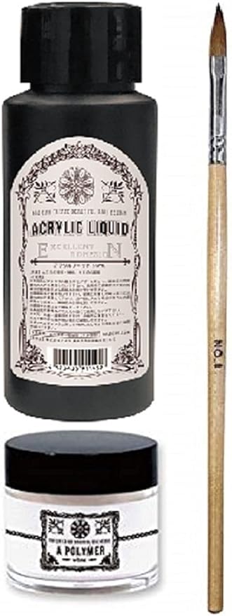 Nail Acrylic Set Acrylic Liquid 55ml + Acrylic Powder 28g + Scalp Brush (No. 8, Clear) - NewNest Australia