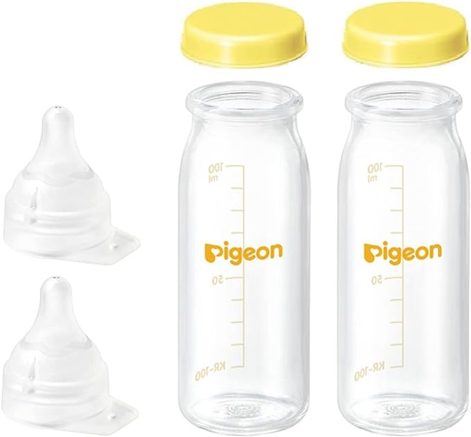 Pigeon Breast Milk Feeling Direct Fit Baby Bottle 3.4 fl oz (100 ml) Set (For General Newborns), Yellow, Set of 2 - NewNest Australia