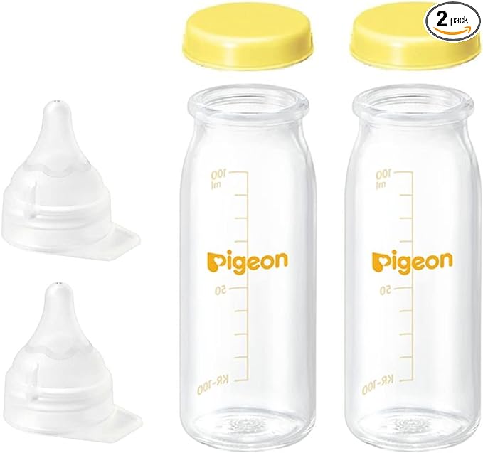 Pigeon Breast Milk Feeling Directly Attached, 3.4 fl oz (100 ml) Bottle Set (For Low Birth Weight Infants), Set of 2, Transparent - NewNest Australia