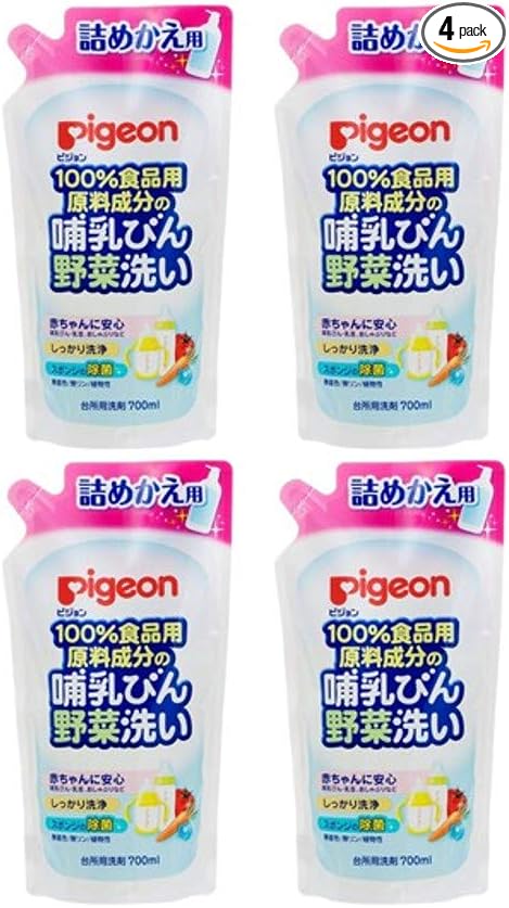 Pigeon Baby Bottle Vegetable Washing Refill, 23.7 fl oz (700 ml) x 4 Packs - NewNest Australia