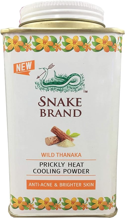 Prickly Heat Cooling Fresh Refreshing Body Powder Skin Moisture Snake Brand Wild Thanaka Soft Smooth 4.9 oz (140 g) Refreshing Heat Cooling Fresh Refresh Body Powder Skin Moisture Snake Brand Wild Tanaka Soft Smooth 140g - NewNest Australia