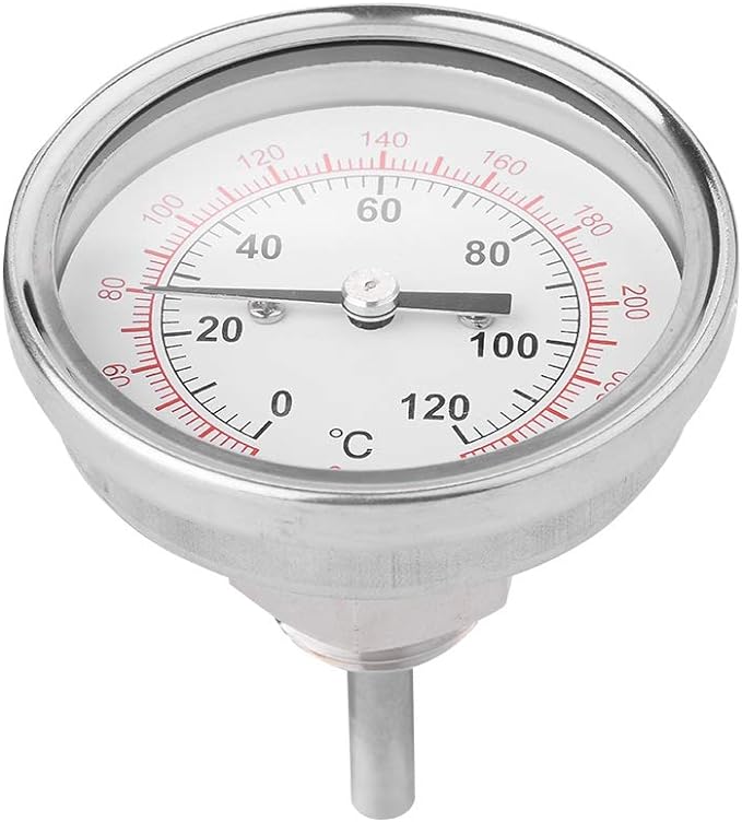 Thermometer, Bimetal Thermometer, Clip-on Thermometer, Pipe Thermometer, 0-120℃, Clip-on Thermometer, Bimetal Stainless Steel, Spring Included, Oven Thermometer for BBQ Pit Cooking, Roasting - NewNest Australia