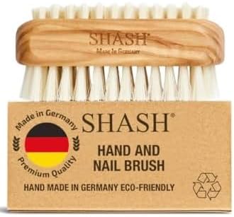 Made in Germany - SHASH Natural 100% Natural Boa Bristle Nail Brush - Gently removes dirt and grime for clean hands - Soft and smooth texture, exfoliates the skin for wood (Olive) - NewNest Australia