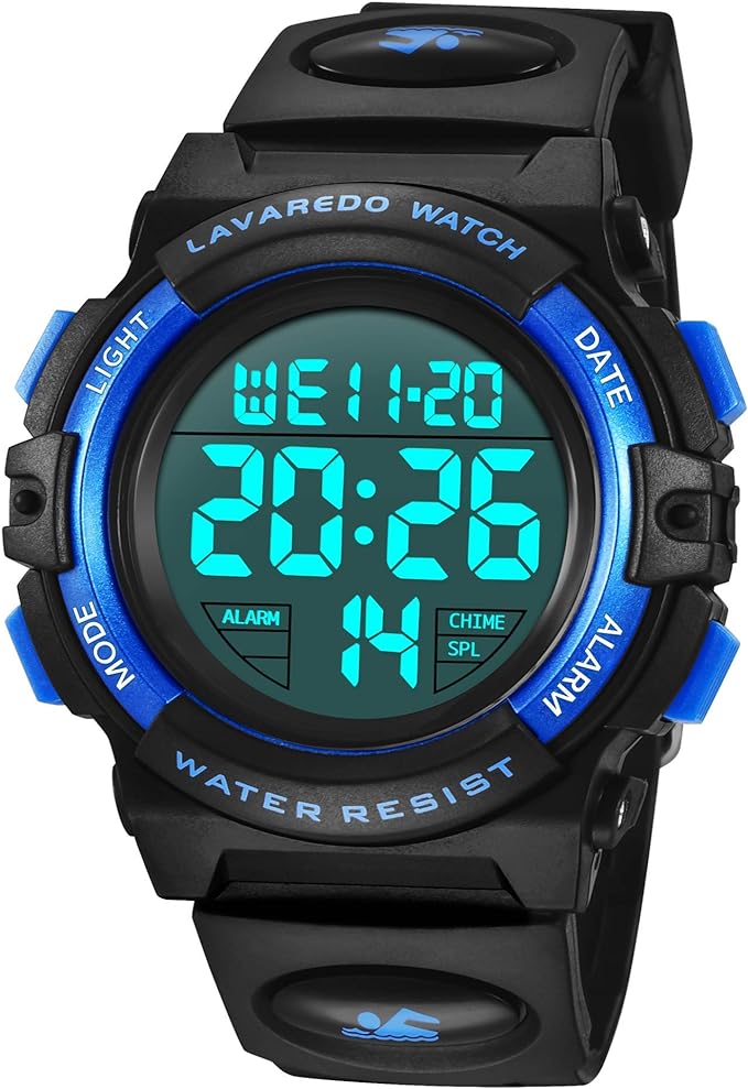Kids Watch, Digital Watch, Boys Sports Watch, General Outdoor Use, Multifunctional, Waterproof Up To 164.0 ft (50 m), Alert, Date Display, Dual Time, LED, Analog Display, 1-blue - NewNest Australia