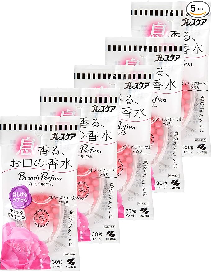 Kobayashi Pharmaceutical Breath Care Breath Parfum Capsule Precious Floral Scent, 30 Tablets x 5 Packs - NewNest Australia