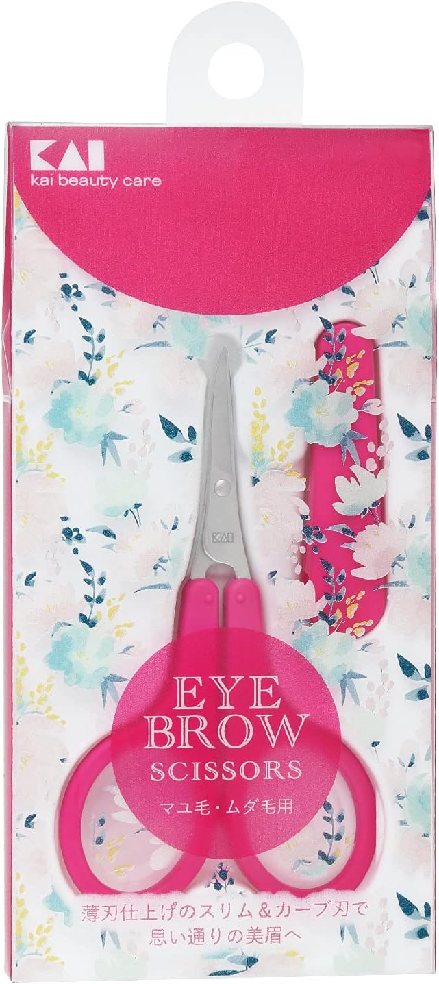 Kai KAI Thin Blade Fashionable Scissors Curved Blade with Cap Pink Eyebrow Scissors KQ3150 - NewNest Australia