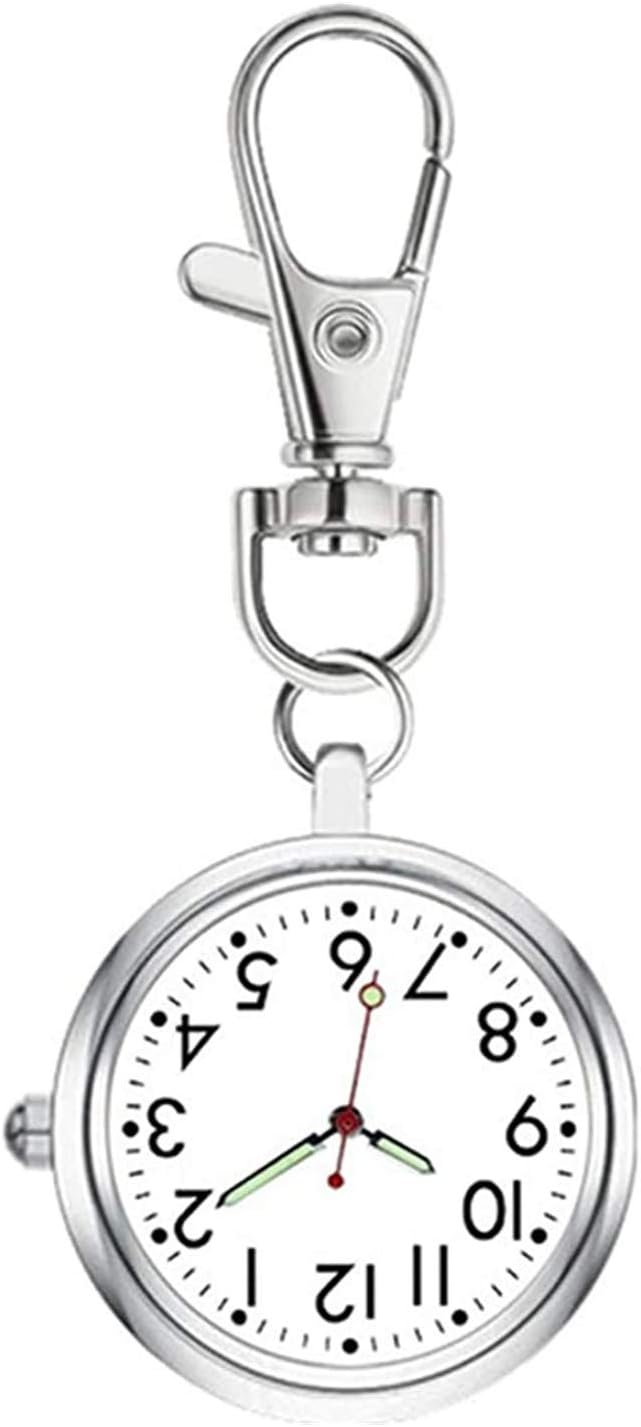 Nurse Watch Pocket Watch Keychain Pocket Watch Large Large Dial Luminous Quartz Unisex, Silver - NewNest Australia