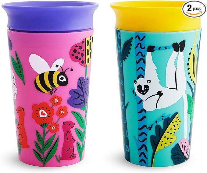 munchkin FDMU17345 Munchkin Miracle Cup Wild Lab Set of 2 / Bee & Sloth - NewNest Australia