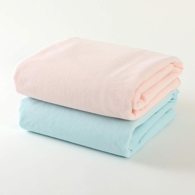 Ixsu 100% Cotton Waterproof Bedwetting Sheets Double 140x210cm 2 Sheets (Pink-Sax) Waterproof Sheets Thick, Baby Nursing - NewNest Australia