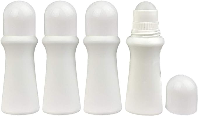 lasenersm 4pcs 2.1oz / 75ml Empty Refillable Roll-on Bottle Roller Bottle Plastic Rollerball Bottles Reusable Leak Proof DIY Deodorant Container for Essential Oil/Perfume Balm Thin Waist Style - NewNest Australia