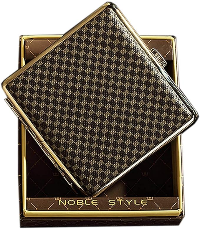 NGE Men's Cigarette Case, 20 Cigarette Cases, Stores 20, Popular, Waterproof, Slim, Brass, 3.9 inches (100 mm), Gift Case, Braun - NewNest Australia