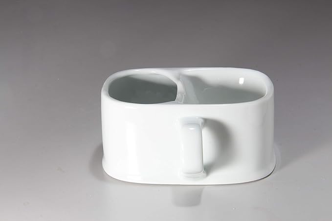 White Porcelain Thermal Shaving Cup, Arita Ware Frothing Mesh Shape, For Commercial Use, White - NewNest Australia
