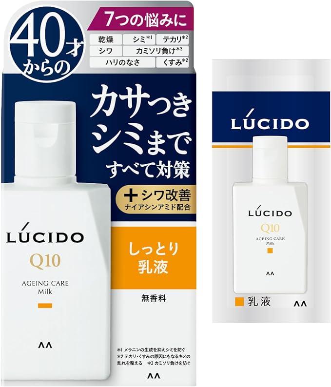 LUCIDO Medicated Total Care Milk Lotion, Men's, Skin Care, Moisturizing, Fragrance-Free Set, 3.4 fl oz (100 ml) + Sample (0.8 fl oz (2 ml) - NewNest Australia