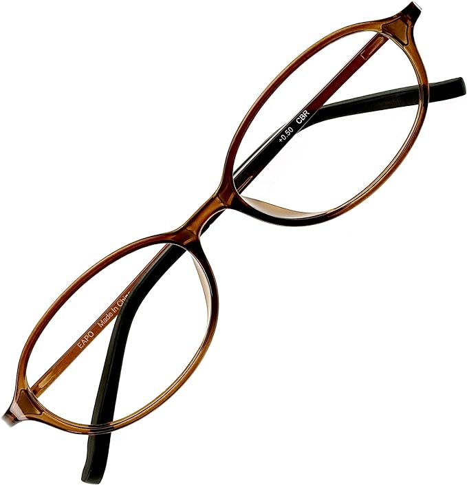[EYEWEAR AIR] Eyewear Air Reading Glasses Stylish Women's Men's Blue Light Cut Oval Chocolate Brown +1.00 - NewNest Australia