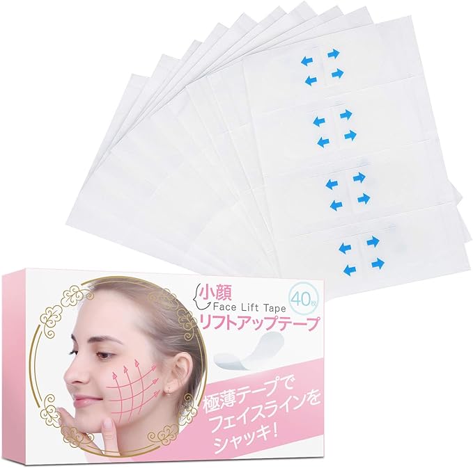 PLEASINGSAN Small Face Tape, Lift Up Face, Nasolabial Line, Small Face, Corrective Taping, 40 Sheets Can Also Be Used for Cosplay, Face Up Assist, Face Tape - NewNest Australia