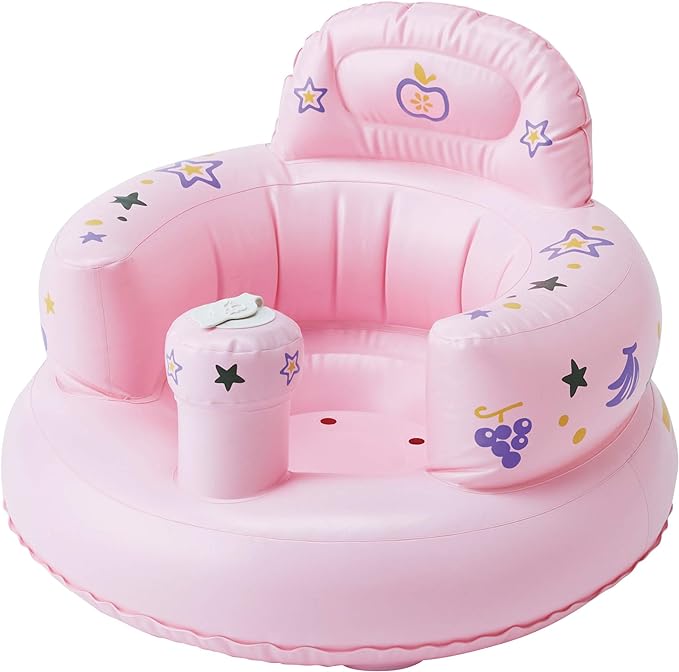 Smart Start Sit Back Bath Chair Bath Sofa Pump Up with Headrest, Pink 1 pc (x1) - NewNest Australia