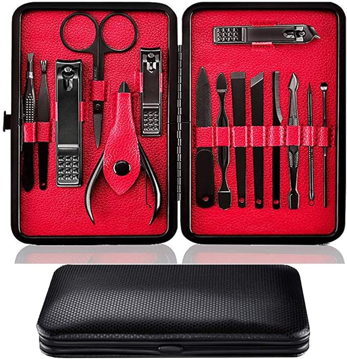 Nail Clipper Set, 15-Piece Beauty Nail Tool, Nail Care, Nail File, Manicure, Multi-functional, Stainless Steel, Hand and Foot Nail Polishing, Eyebrow Scissors, Eyebrow Clip, Portable, Unisex, Includes Exclusive Storage Case - NewNest Australia