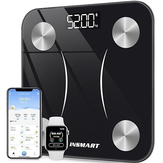 INSMART Body Fat Meter, Body Composition Meter, 13 Items Measurable, Weight Scale, Smart Phone Linked Health Meter, Popular, Weight Scale, Bluetooth Compatible, 260H (Japanese APP & Instruction - NewNest Australia
