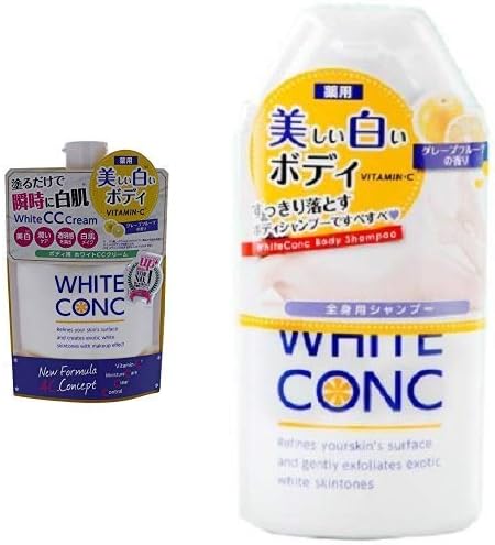 Marner Cosmetics Medicated White Conch Whitening CC Cream CII + Body Shampoo CII 5.1 fl oz (150 ml), 7.1 oz (200 g) x 1 + 5.9 fl oz (150 ml) x 1 - NewNest Australia