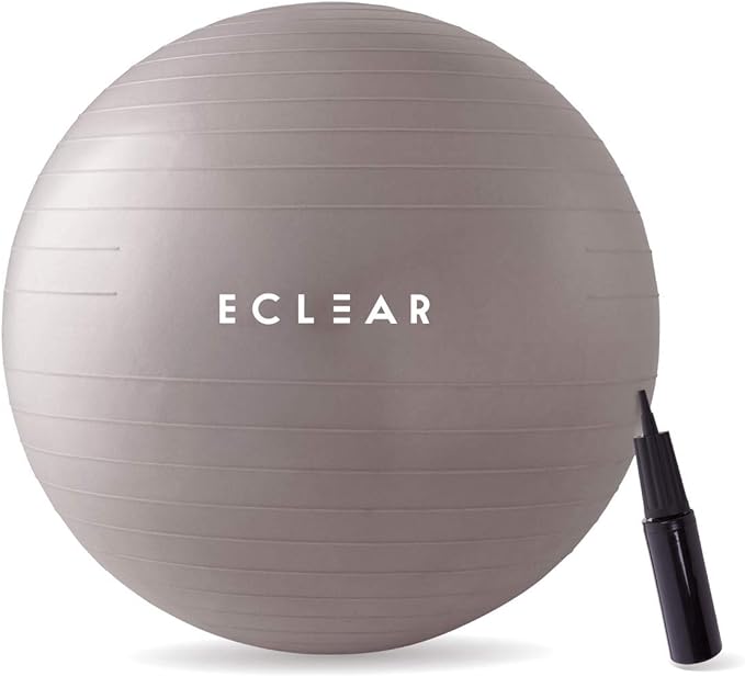 Elecom HCF-BB65GY Balance Ball, 25.6 inches (65 cm), Fitness Pump Included, Gray - NewNest Australia