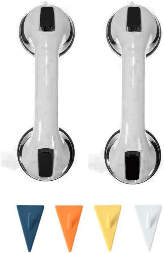 FChome 2 Pieces Handrail Strong Suction Cup Nursing Door Handle Safety Multi-Grip Door Knob Handle for Bathtubs Bathtubs Bathrooms Toilet/Bath Assistance Elderly People Fall Prevention (Black) - NewNest Australia