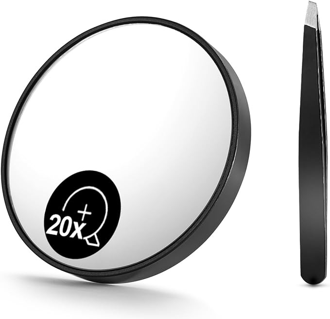 OMIRO 20X Magnifier with 2 Suction Cups Travel Size Round Black 3.5" - NewNest Australia