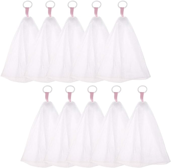 popluxy Foaming Net, Soap Net, Wash Face, Soap Net with Hanging Ring, Set of 10 - NewNest Australia