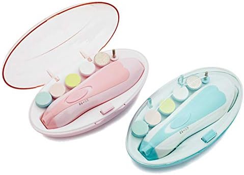 Baby Nail Polish, Electric Nail Care, Baby Nail File, Nail Care Set, Nail Care Kit, Baby Nail Clippers, Suitable for Babies and Adults, LED Lights, Motor, Low Vibration, Low Noise, 6 Attachments, Keratin Care (Pink) - NewNest Australia