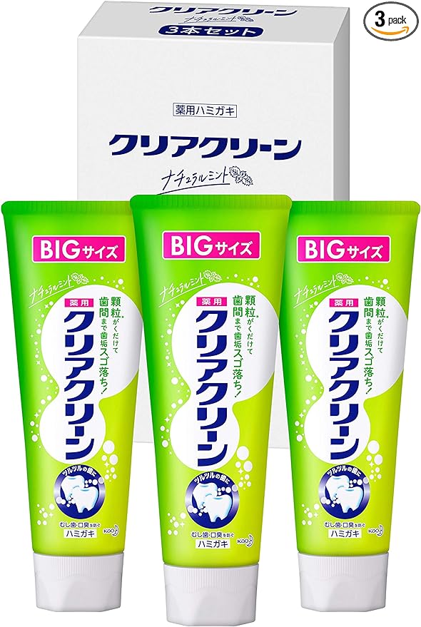 Clear Clean Toothpaste, Natural Mint, Large Capacity, 6.1 oz (170 g) x 3 Piece Set (Quasi Drug) - NewNest Australia