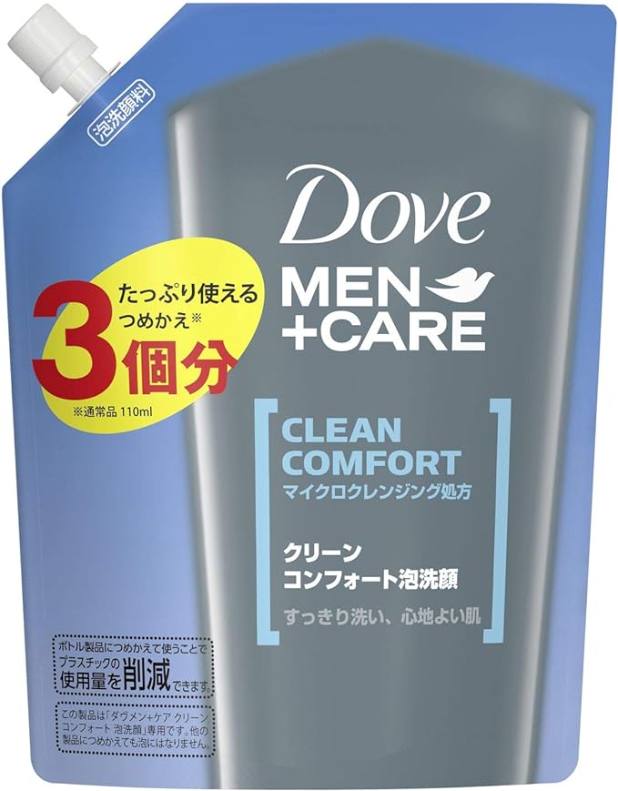 Dove MEN Clean Comfort Men's Foam Facial Cleansing Refill, 11.2 fl oz (330 ml), Moisturizing, Sebum, Sticky - NewNest Australia