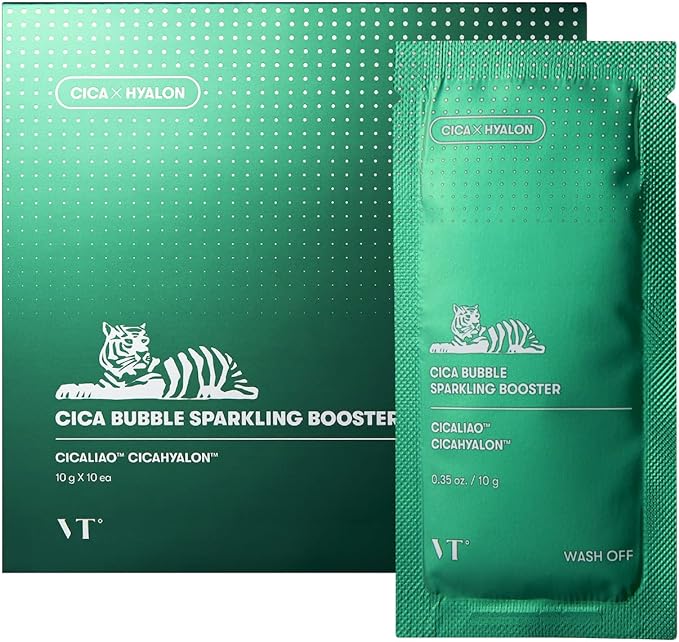 VTCOSMETICS VT Deer CICA Bubble Sparkling Booster, 0.3 oz (10 g) x 10 Pieces, Moisturizing, Moisturizing, Dry Skin, Pore Care, Carbonated Pack, Foam Pack, Horny Care (CICA Bubble Sparkling Booster) - NewNest Australia