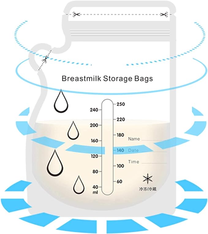 Milk Bags Breast Milk Cooling Bags Breast Milk Storage Bags 3.4 fl oz (100 ml), Freezer Pack, Refrigerated, Frozen Storage, Sterilized (3.4 fl oz (100 ml) x 60 Sheets - NewNest Australia